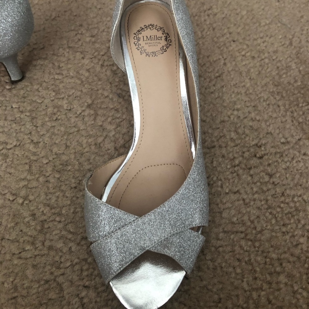 Silver 2 inch heels